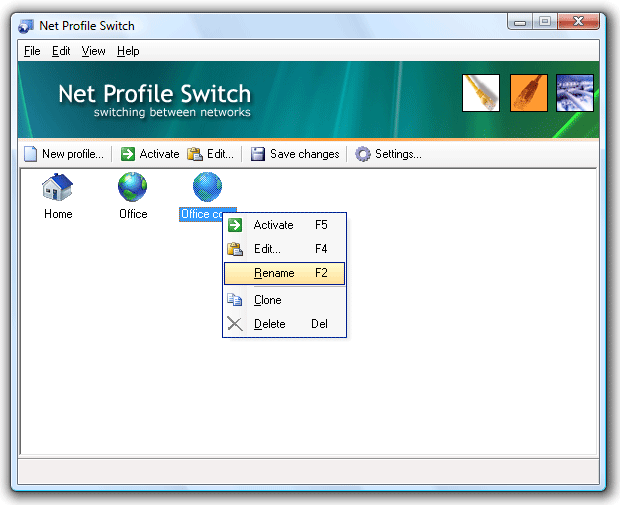 Click to view Net Profile Switch 7.0 screenshot
